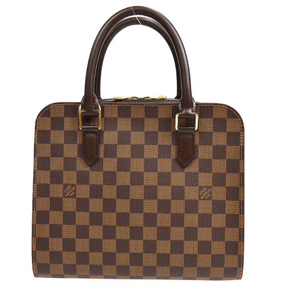 LOUIS VUITTON TRIANA HAND BAG PURSE DAMIER CANVAS EBENE